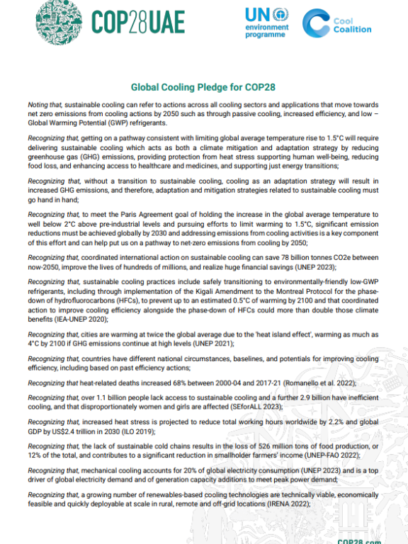 Global Cooling Pledge