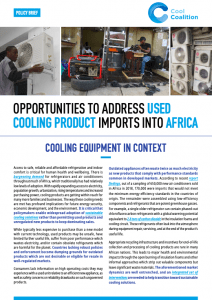 Opportunities to Address Used Cooling Product Imports into Africa